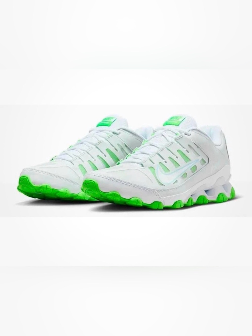 Nike Kids White Sneakers with Neon Green Accents